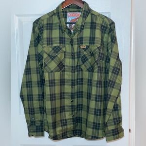 Dixxon Flannel Co. “.38 Special” Green & Black Plaid Snap Button Shirt Men’s 2X